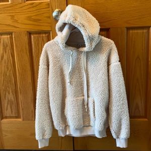 AE Tedddy bear soft oatmeal hoodie
